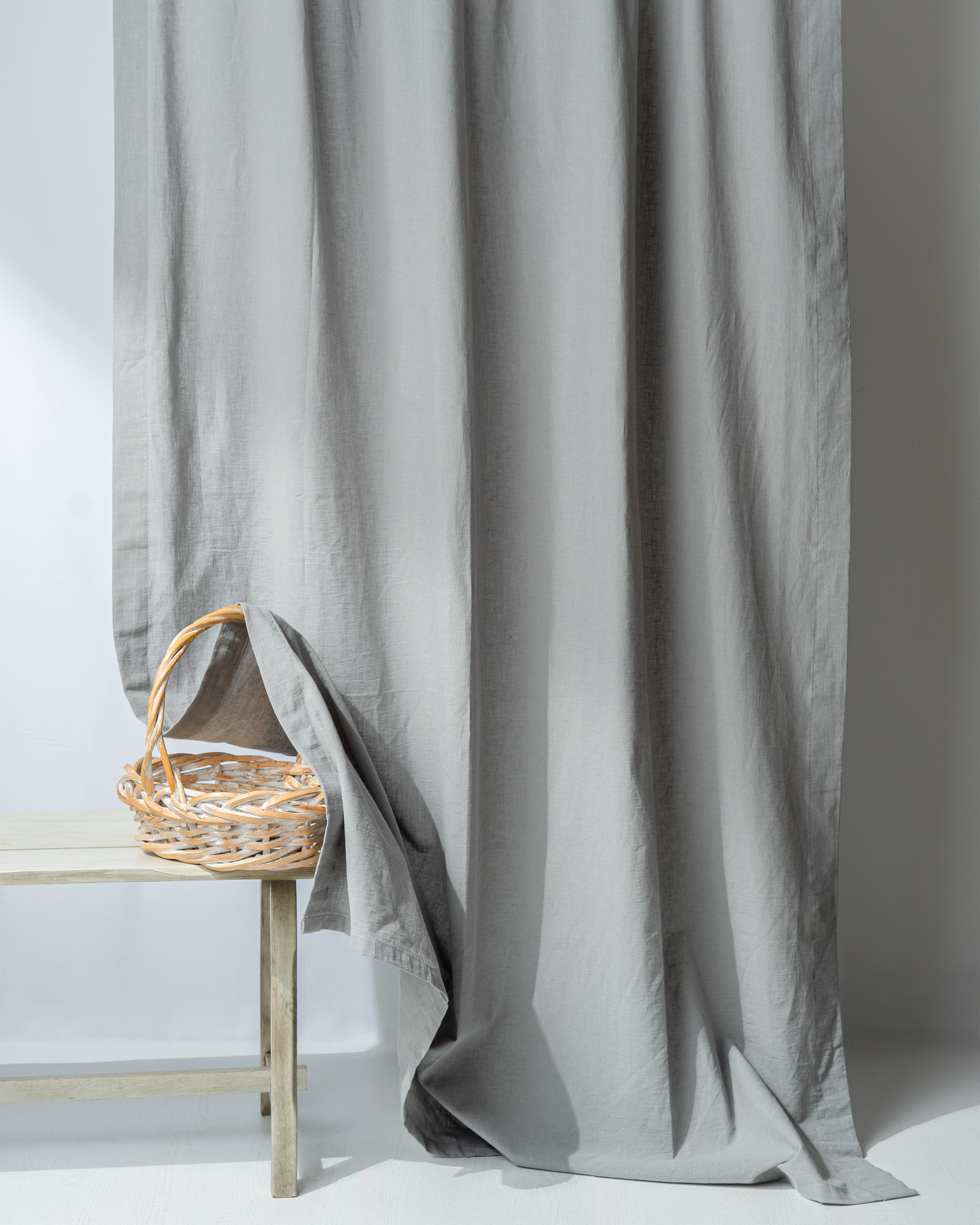 Grey Cotton Curtain