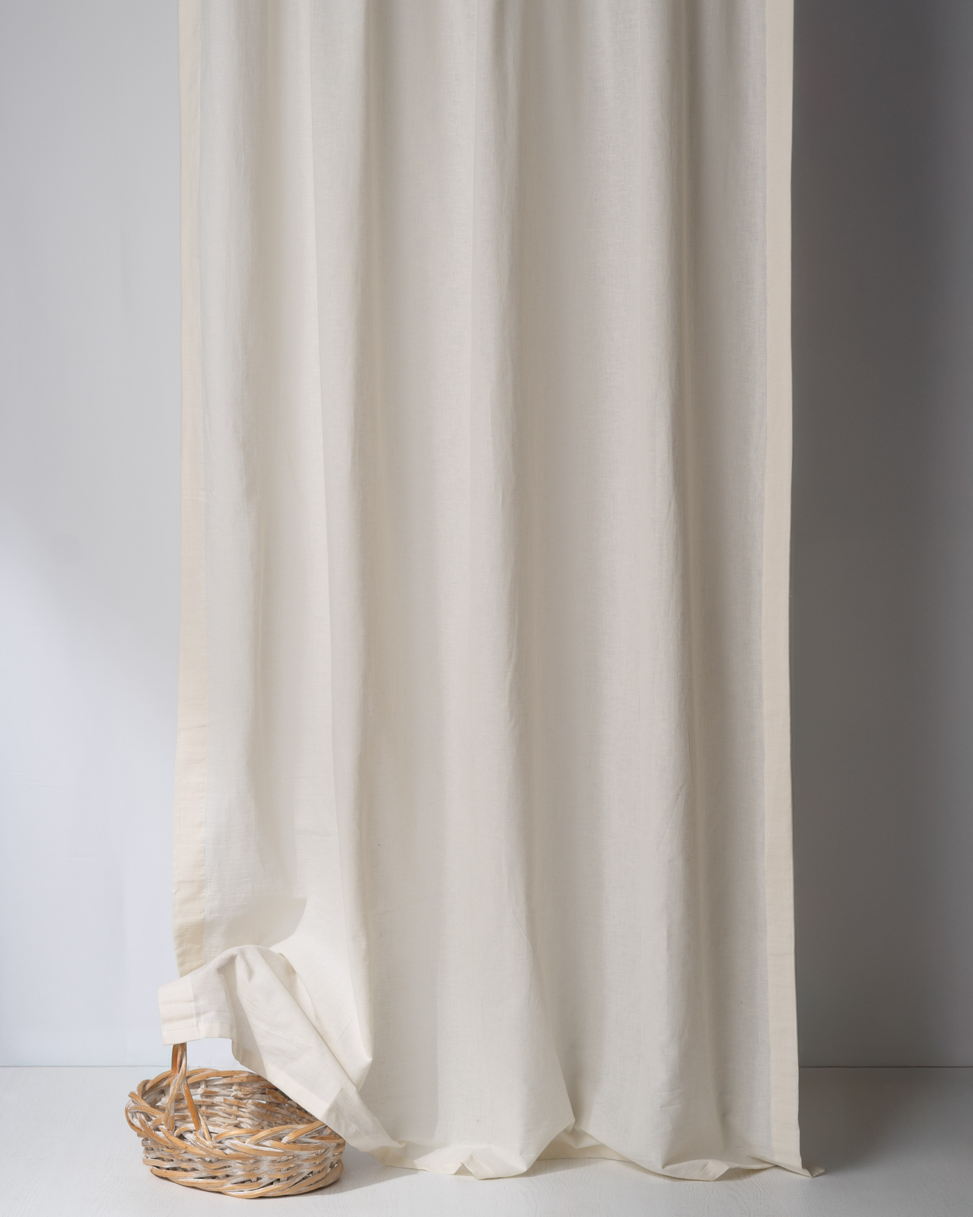Off White Cotton Linen Curtain